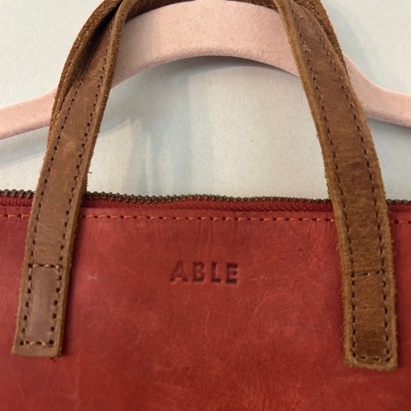 Able Red Leather Crossbody Bag - Picture 3 of 5